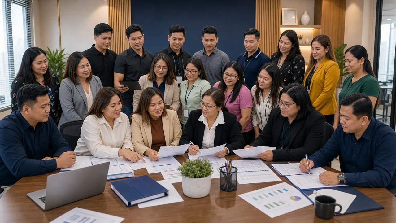 A&P Services Inc. staff reviewing attendance and timekeeping records