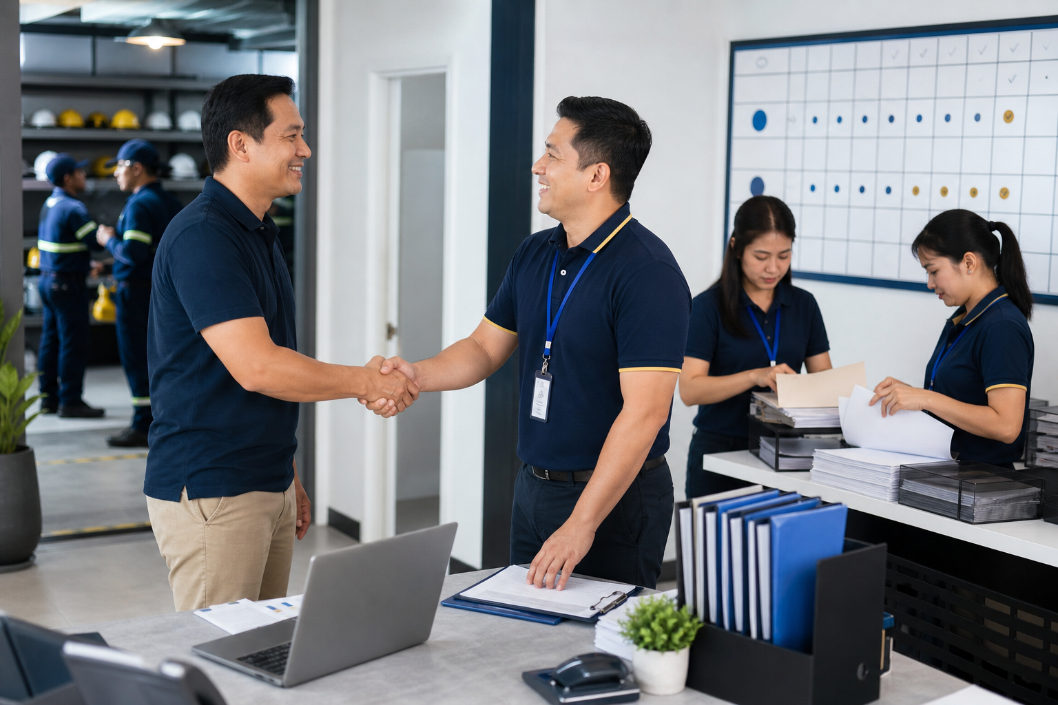 Business client relieved as manpower coordinator handles payroll attendance and worker documents