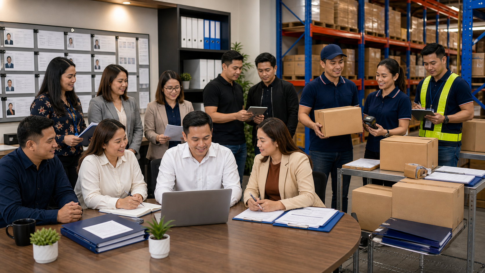 A&P Services Inc. warehouse and office support staff coordinating operations