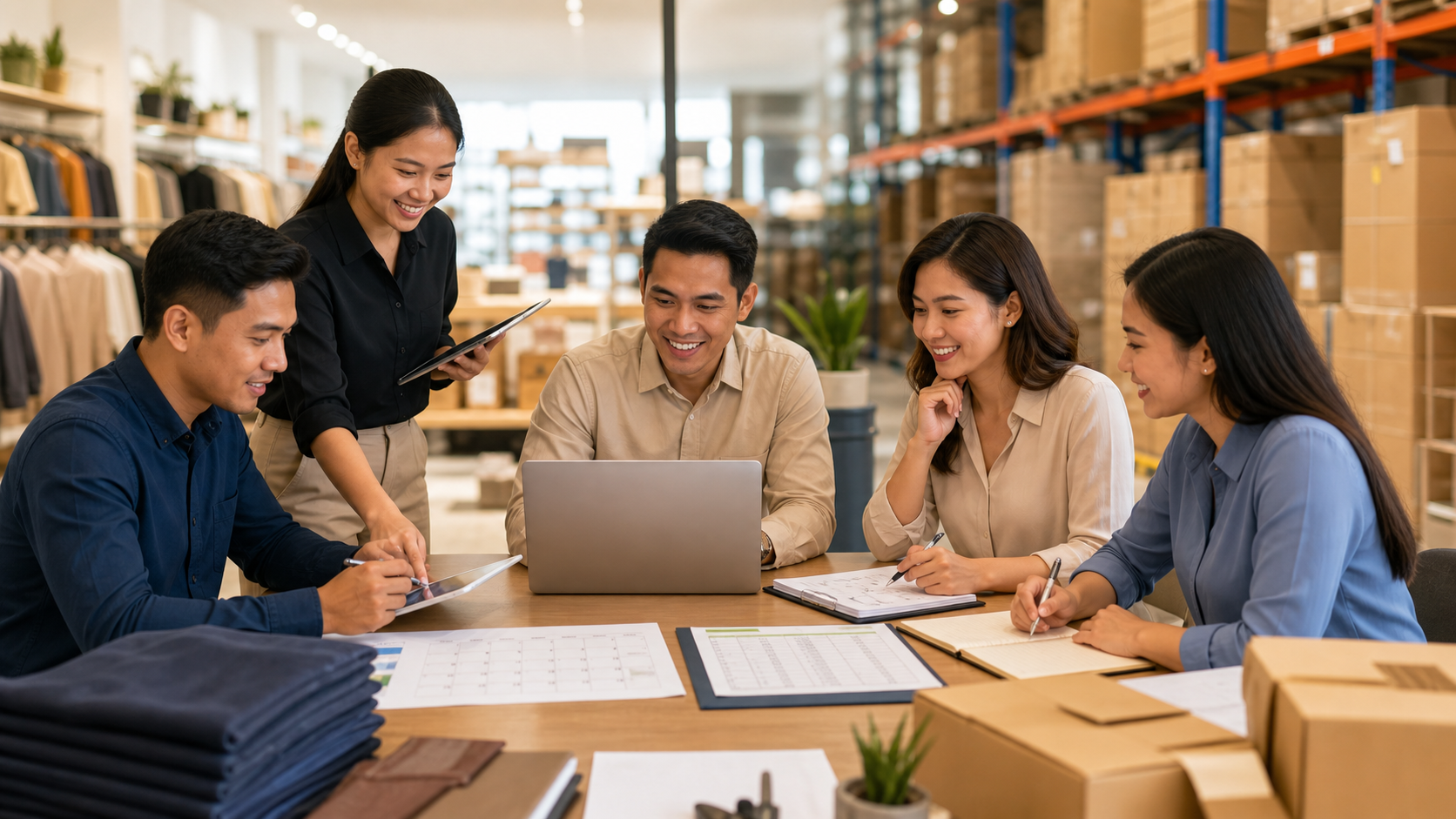 Filipino operations team planning manpower schedules for busy business seasons