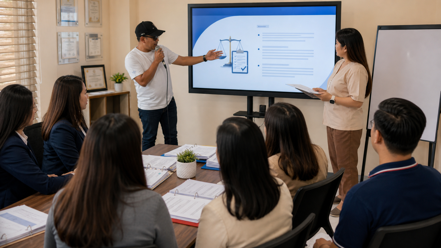 A&P Services Inc. staff discussing labor compliance and manpower documentation